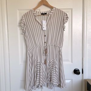 Cannes Tassle Tie Striped Dress